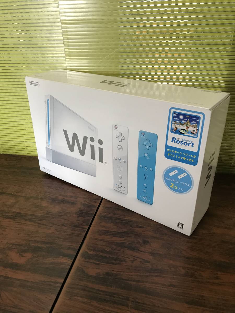 Nintendo Wii SET Brand New 新品未使用品 Wii本体 シロ Wiiリモコンプラス2個 Wiiスポーツリゾート同梱 B106