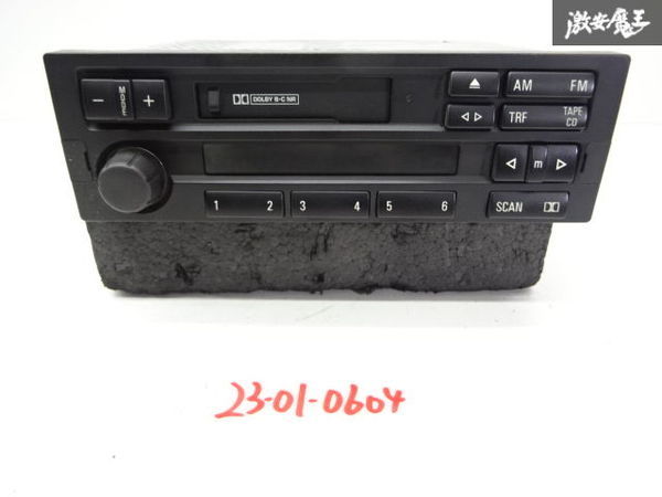 保証付 BMW 純正 E36 3シリーズ カセットデッキ ラジオ AM FM オーディオ 1DIN C33 DIN JAPAN/65 12-8 380 235 実働外し 単体 即納 棚32-3