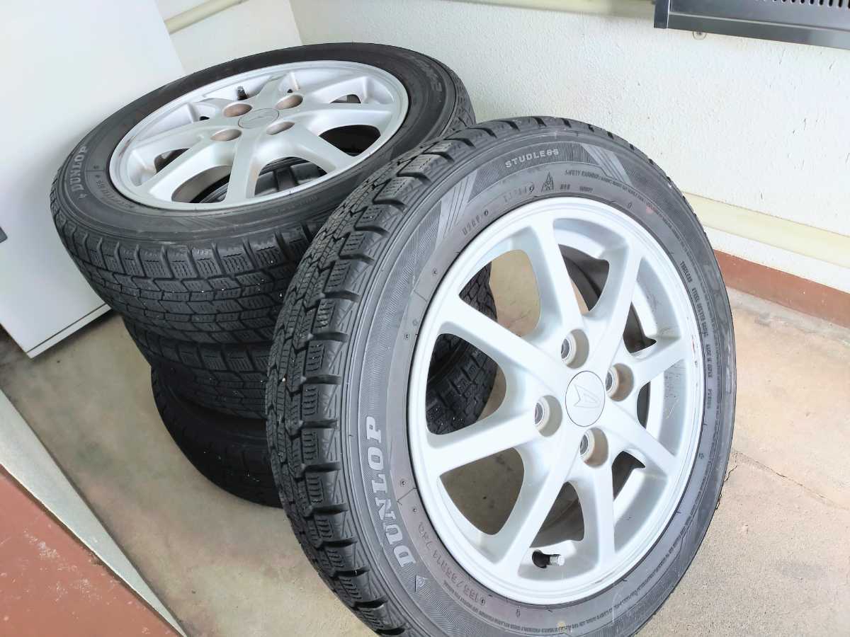 0092438)国産中古スタッドレスタイヤダンロップ155/65R14 ダンロップ○スタッドレスタイヤ○155/65R14□ムーヴ、タント