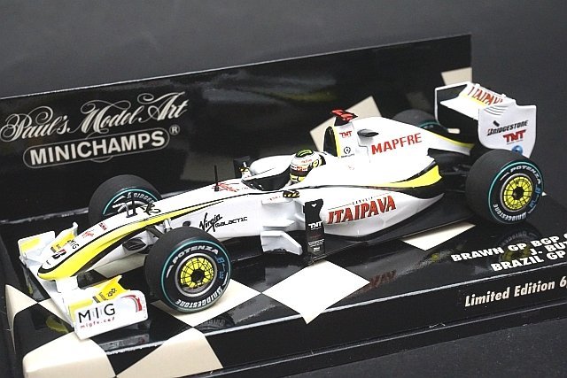 ミニチャンプス PMA 1/43 ブラウン GP メルセデス BGP 001 J.バトン ブラジルGP 2009 #22 400090622