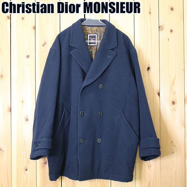 数量限定，2026 PT09163 クリスチャンディオールムッシュ チェスターコート ダブル ネイビー系 L Christian Dior MONSIEUR(その他)｜売買されたオークション情報、yahooの商品情報をアーカイブ公開 - オークファン 男性用