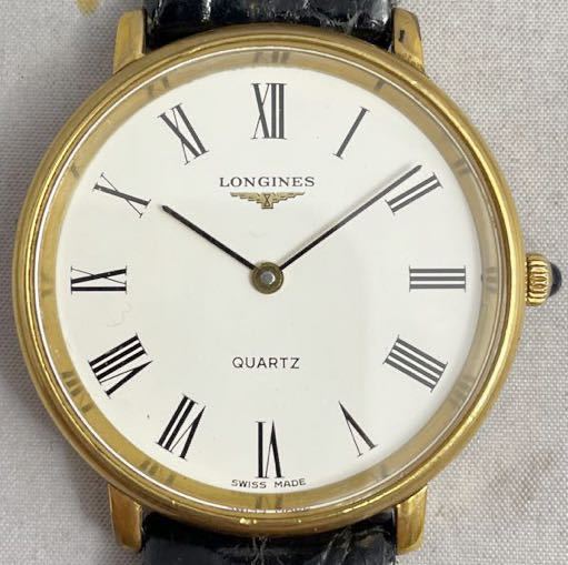 NN0707 132 遺品整理 蔵出し 電池切れ 当時物 LONGINES ロンジン クォーツ メンズ腕時計 時計 アンティーク ビンテージ 1円スタート