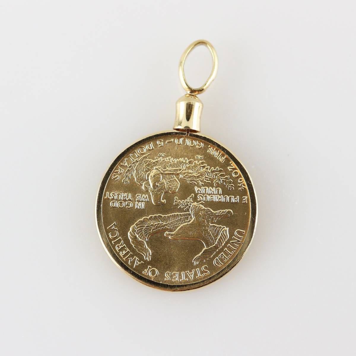 K22/K18 アメリカ 1/10oz イーグル金貨 ペンダント 4.1g 【CYS5762】 本日のアメリカ 1⁄