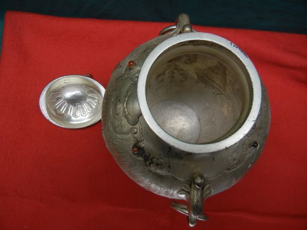 中国 飾り壺 SILVER ○ 中国画 玉 ○ CHINA 銀 【公式通販】