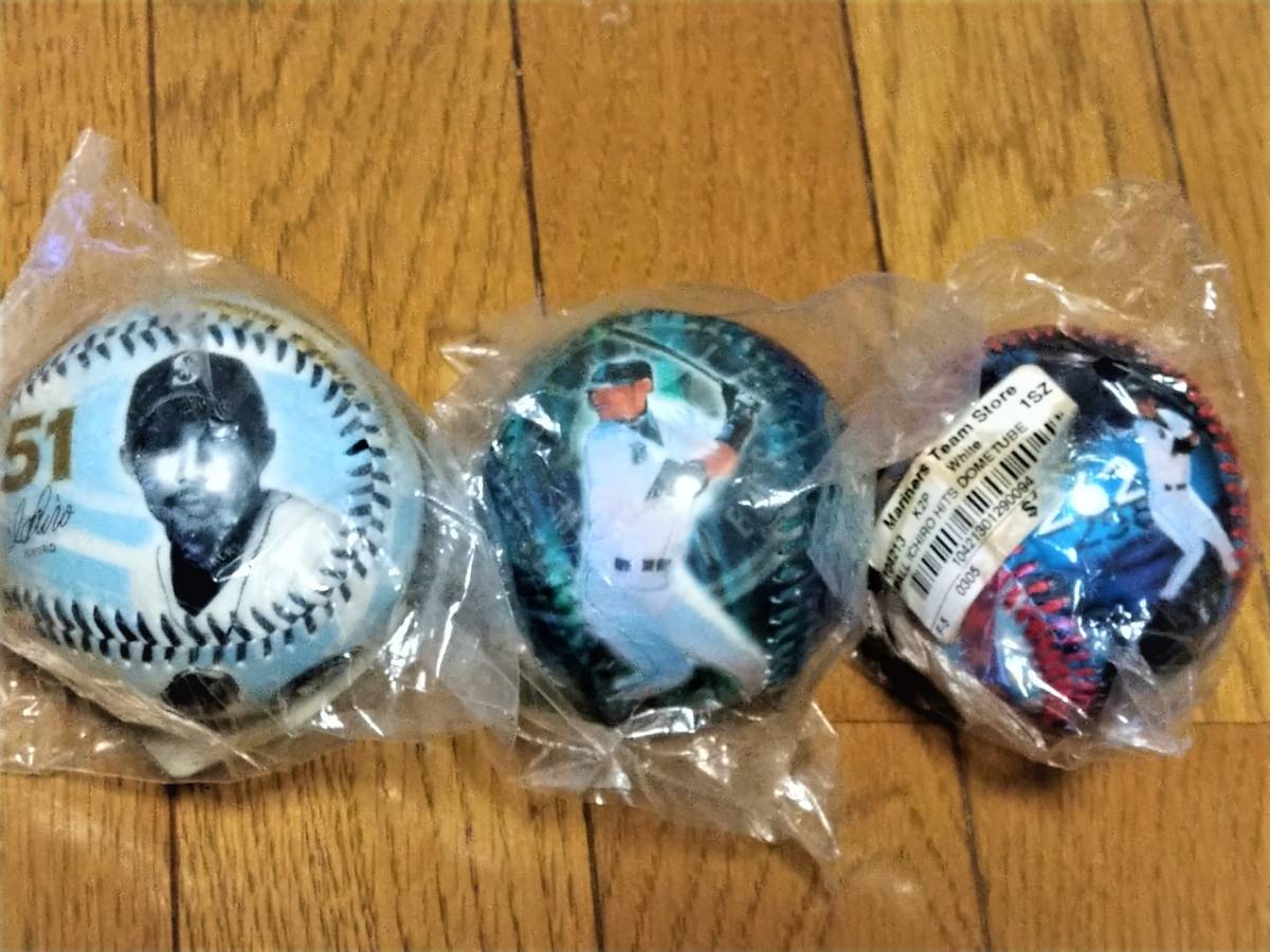 ☆　マリナーズ チーム ストア　ボール　イチロー　３個セット　MLB　メジャー　野球　グッズ　☆