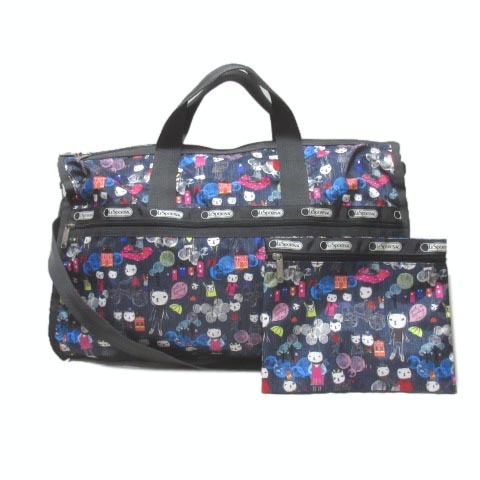 レスポートサック LesportSAC 猫 ボストンバッグ ポーチ付き 2WAY 