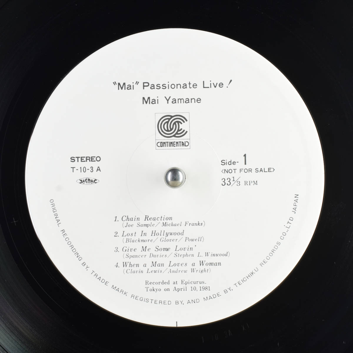 12” LP/国内盤/非売品 山根麻衣 マイ パッショネイト ライブ T-10-3AB 