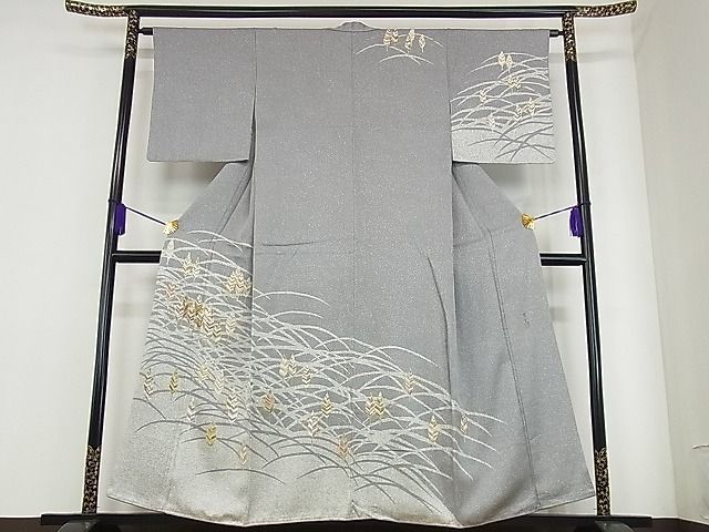 平和屋着物■訪問着　作家物　芝草樹林文　たたき染め　逸品　ap1679