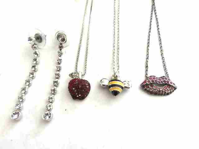 1円 スワロフスキー ピアス ネックレス セット HV904