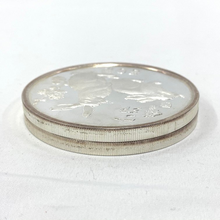 BABD0018】1986年 シンガポール 寅 5OZ 銀メダル / 1987年 中国 兎 50