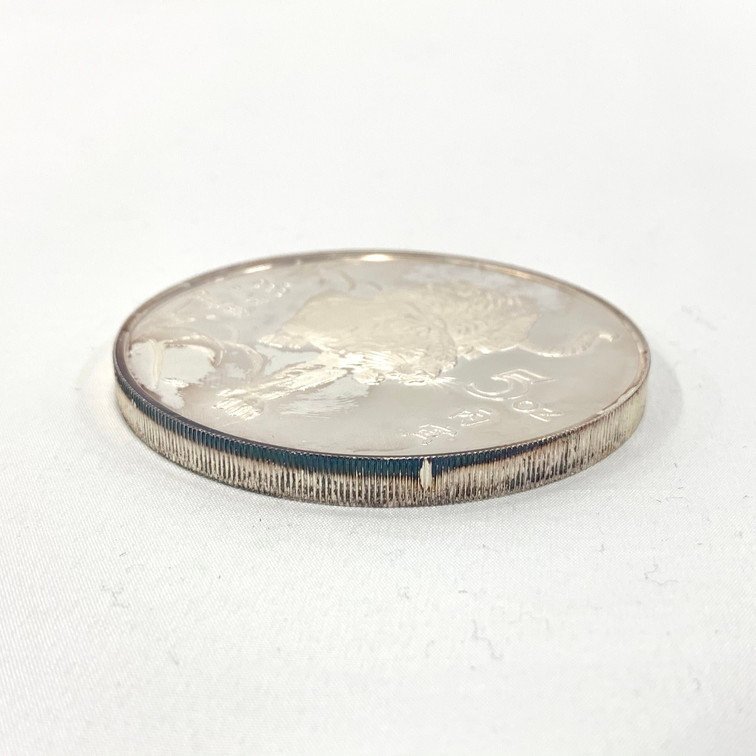 BABD0018】1986年 シンガポール 寅 5OZ 銀メダル / 1987年 中国 兎 50