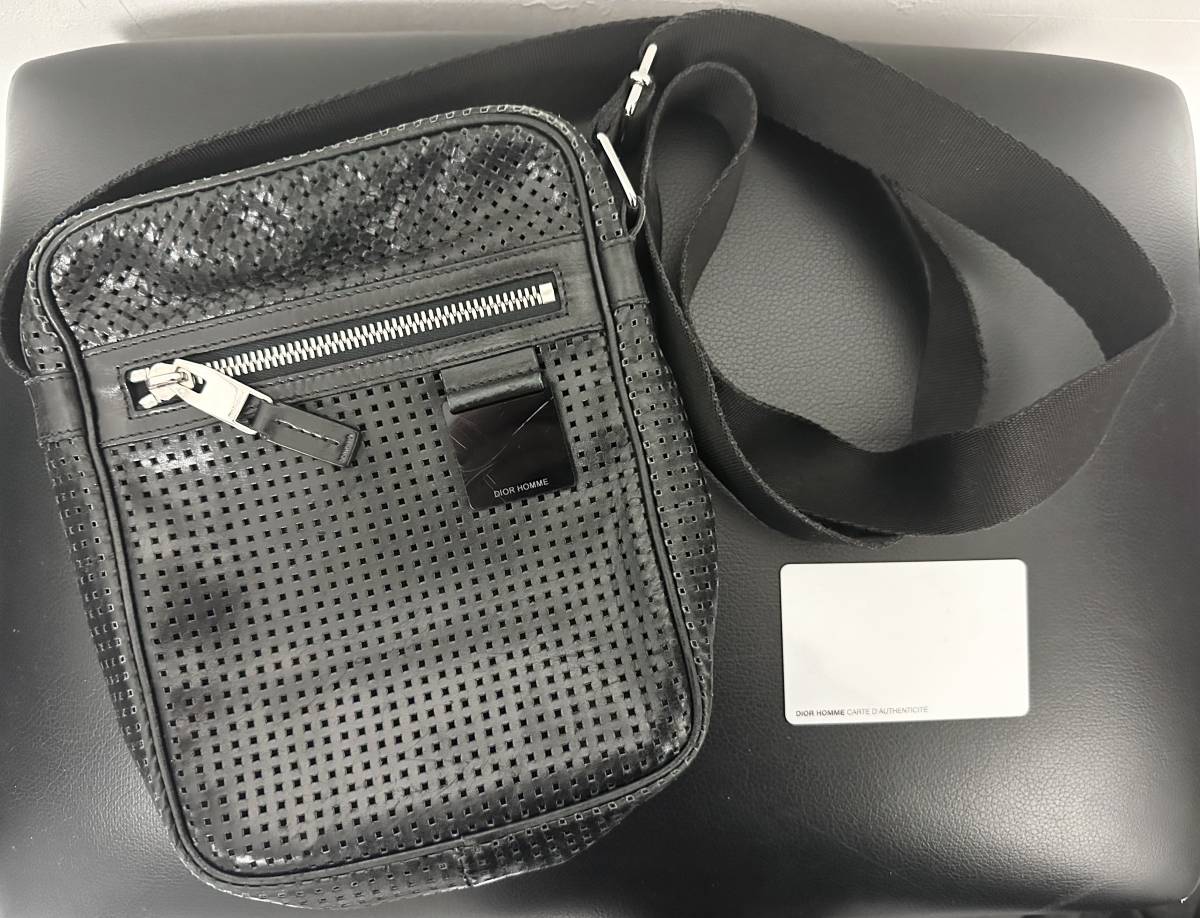 DIOR HOMME ディオールオム パンチングレザーショルダーバッグ 
