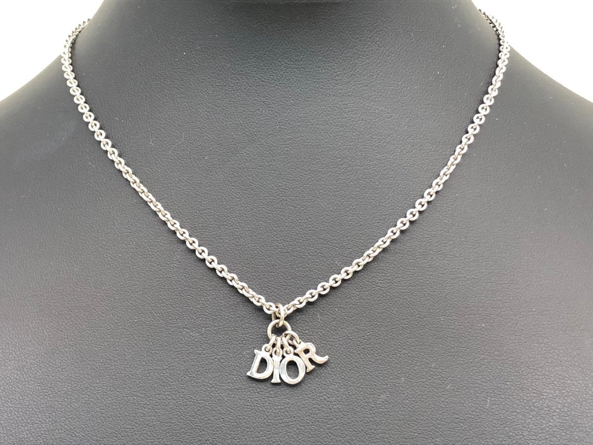 ディオール ロゴ ネックレス シルバー アクセサリー 中古【sm0207029