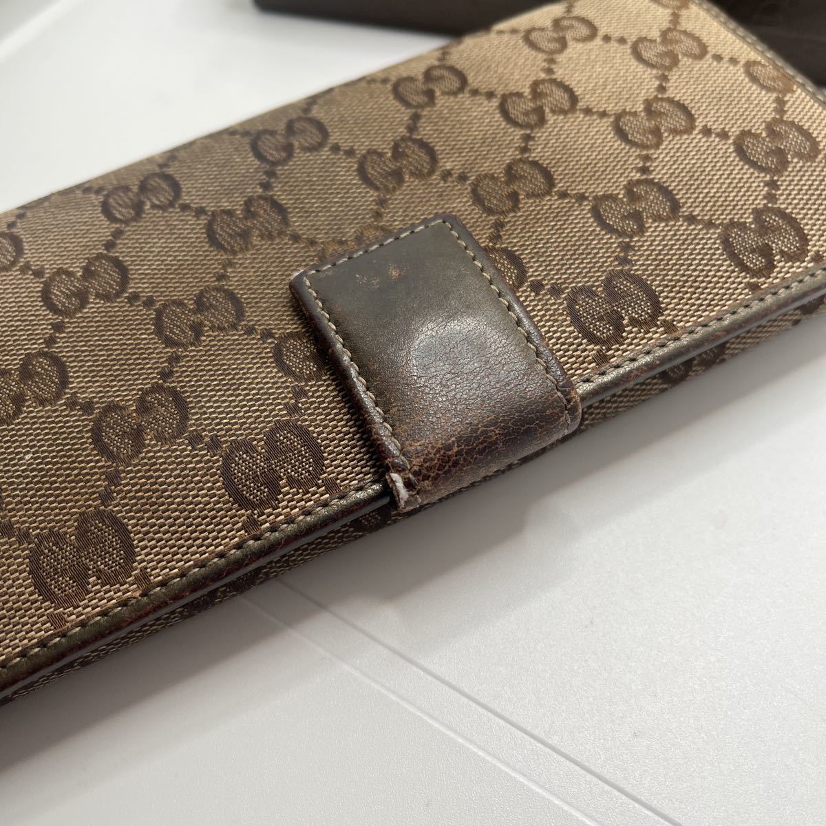 グッチ 長財布 GUCCI Wホック GGキャンバス GG柄 レザー キャンバス W