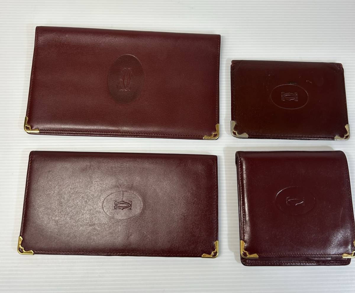 Cartier カルティエ マストライン ボルドー 二つ折り財布 カード入れ 札入れ まとめ 4点セット