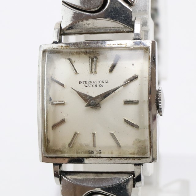 m663 IWC 手巻き式 腕時計 銀色 2針 レディース 角型