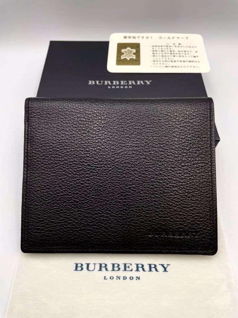 未使用品　バーバリー　ロンドン　二つ折り財布　小銭入れ無し　メンズ　レディース　カードケース　定期入れ　