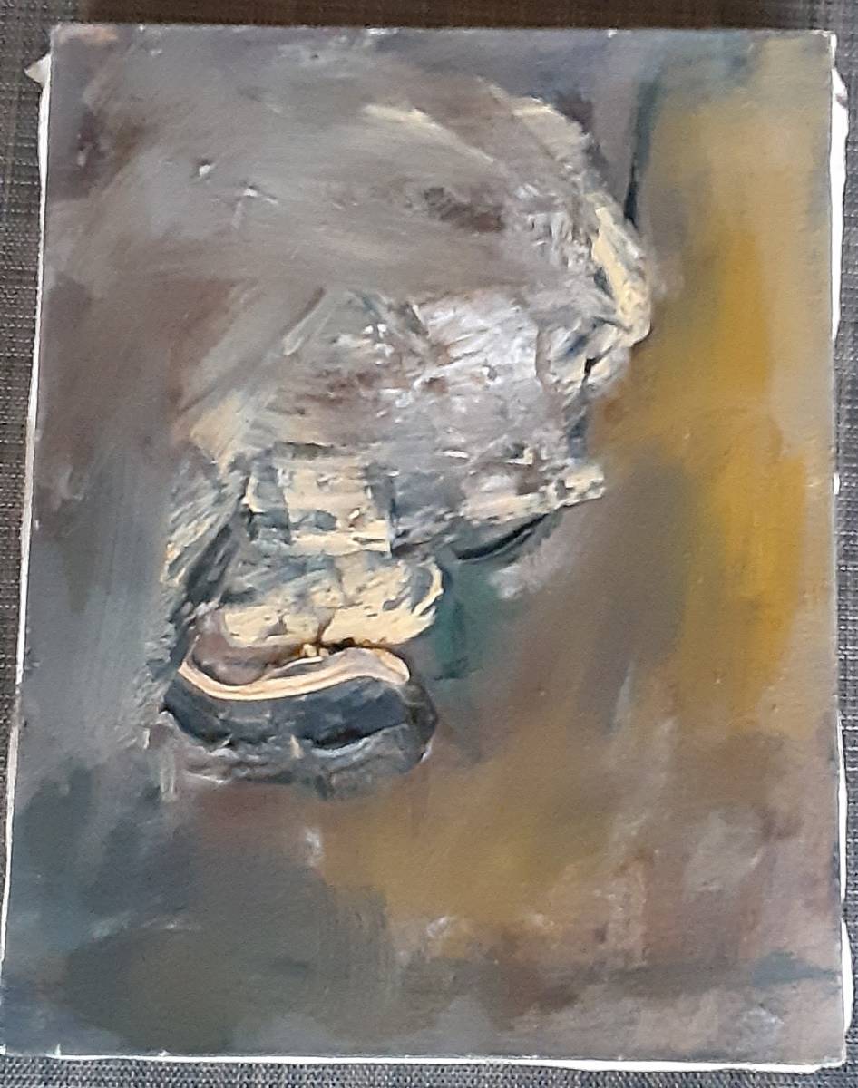 真作保証】平野遼「抽象-無題」水彩8号 直筆サイン 絵画 額装 真作保証