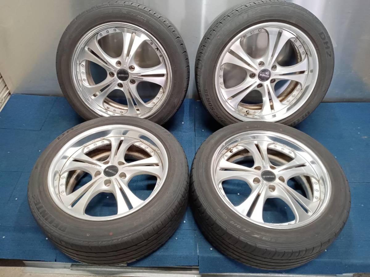 ★8分山★17.20年製★ ファルケン 225/50R18 DELINTE 235/50R18　SPEED STAR WHEEL Fellini 18×8J/9J +40 5H-114.3 4本セット　D131 