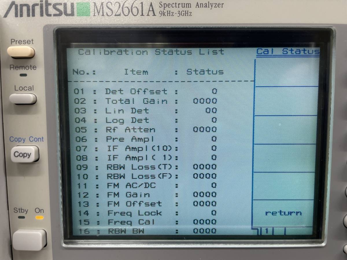 アンリツ MS2661A 9kHz～3GHz スペクトラムアナライザ opt多数付 