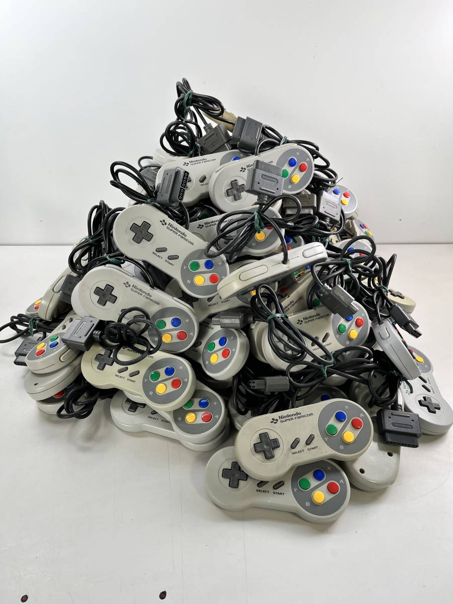 ♪【中古】Nintendo スーパーファミコン 純正 コントローラ 77個 まとめ 任天堂 スーファミ 動作未確認 ジャンク ＠120(1)