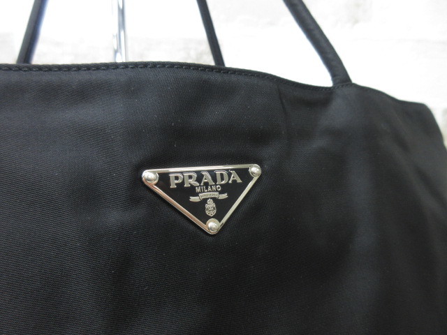 Ch7813 極 プラダ PRADA テスート ハンドバッグ ショルダーバッグ バッグ ナイロン×カーフレザー ブラック ch7813(ハンドバッグ)|売買 ...