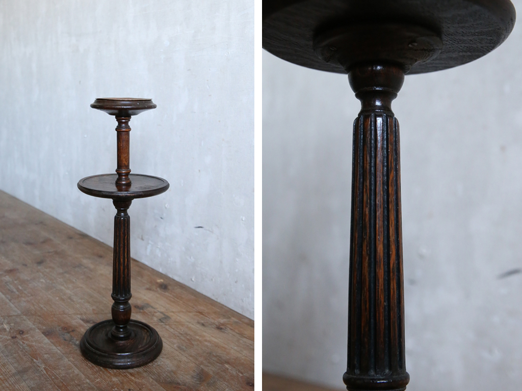 英国アンティーク◇木製スモーカーズスタンド/タバコ灰皿/アシュトレイ