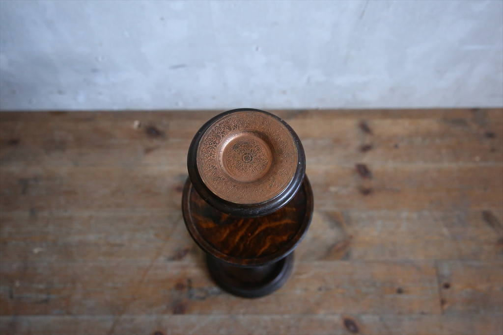 英国アンティーク◇木製スモーカーズスタンド/タバコ灰皿/アシュトレイ