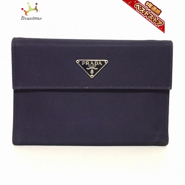 プラダ PRADA 3つ折り財布 - ナイロン 黒 財布 ナイロン PRADA 三