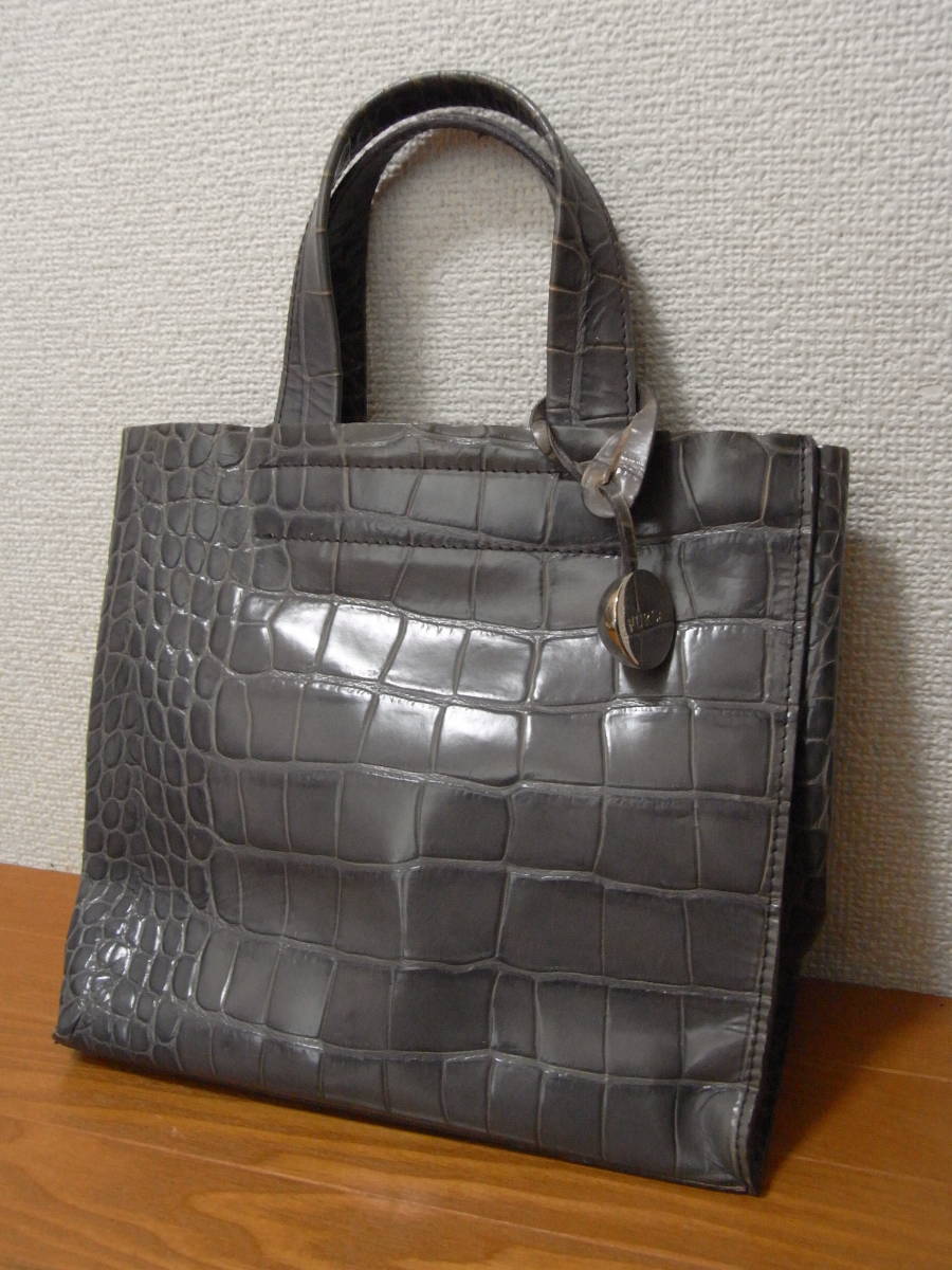 FURLA フルラ 本革 レザー クロコ型押し ハンドバッグ ミニトート
