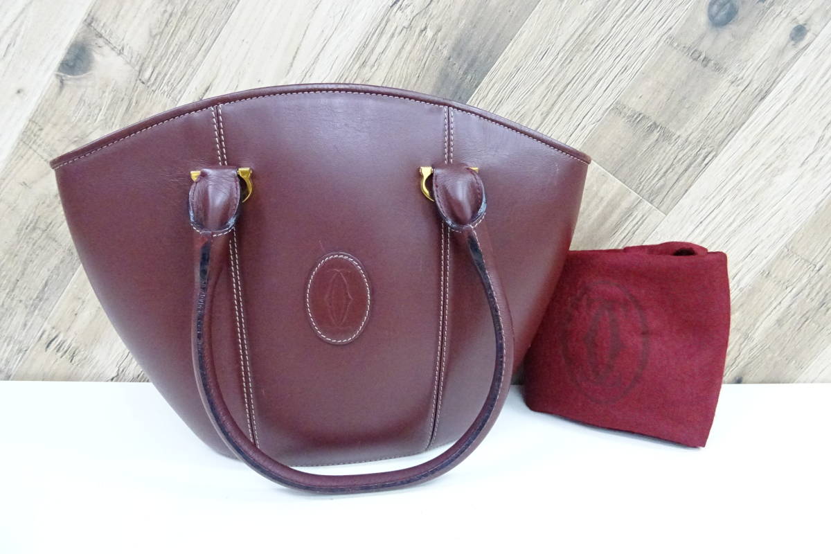 K大宮02006MY] Cartier カルティエ マスト レザー トートバッグ 