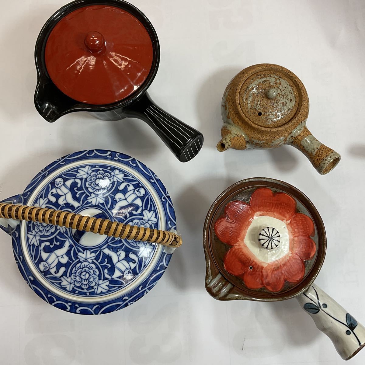 常滑焼 マーブル 急須 作家者？ 常滑焼 友仙 急須 赤練込切立細