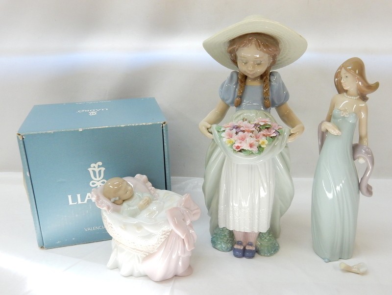 1000円スタート フィギュリン LLADRO リヤドロ 1454 公園通りの花屋