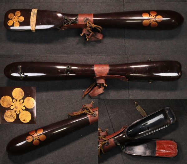 時代武具 金蒔絵梅鉢家紋入黒漆塗矢筒 101.5㎝ 矢籠 箙 弓具 旧家蔵出品 5248et(弓道)|売買されたオークション情報、yahooの ...