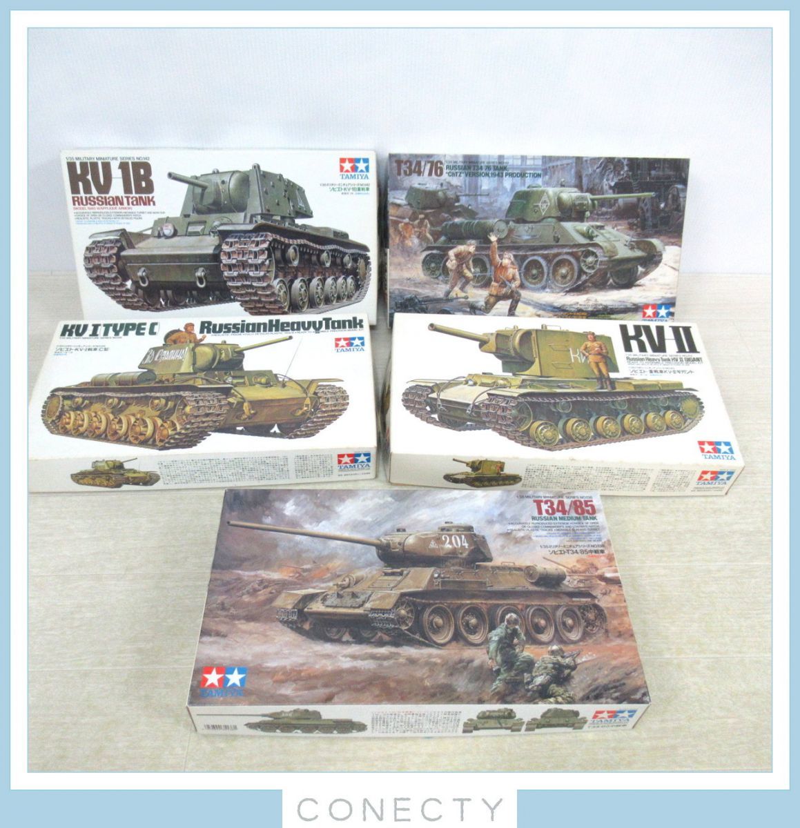  未組立 タミヤ 1/35 ソビエト T34/85 中戦車+重戦車 KV-II ギガント+KV-I 戦車 C型+T34/76 1943年型 チェリヤビンスク等 5個set O1 S3(その他)｜売買されたオークション情報、yahooの商品情報をアーカイブ その他