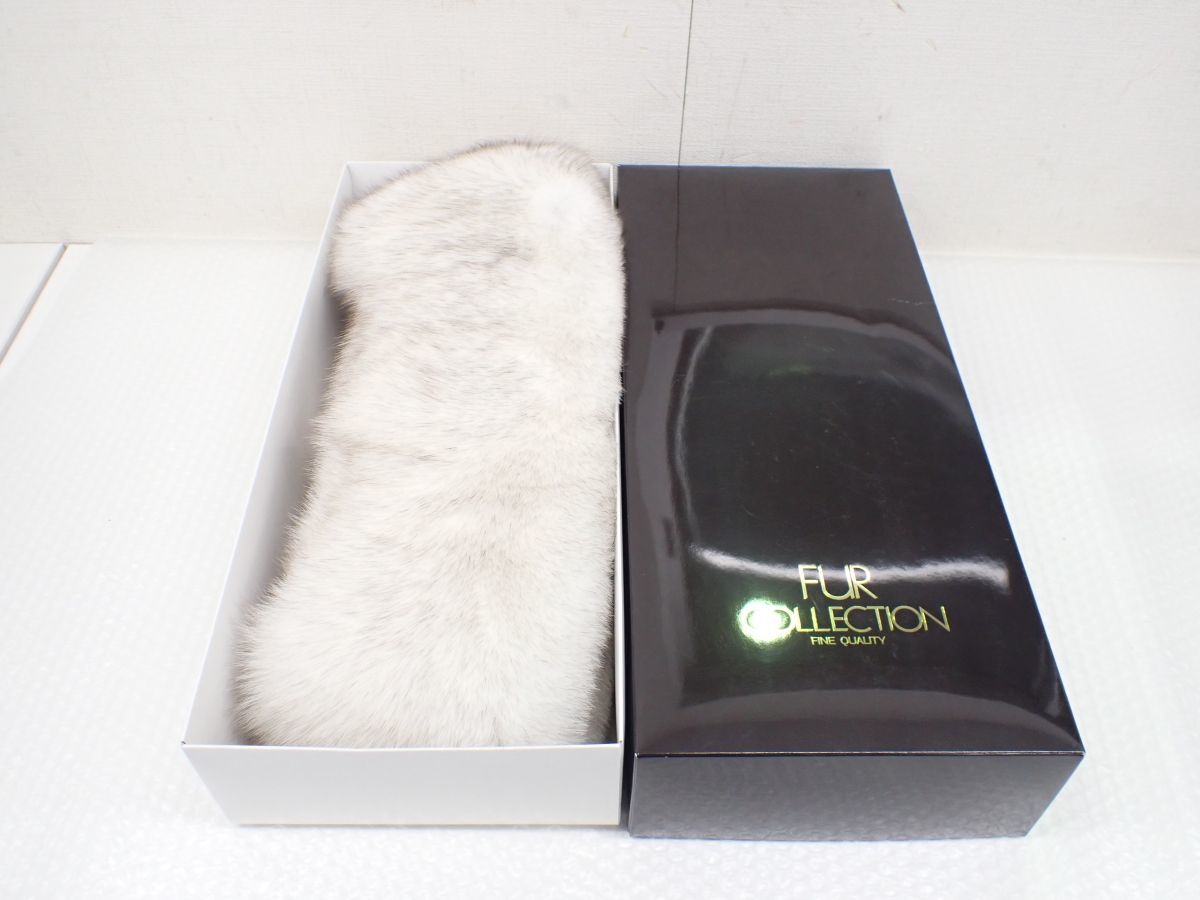 ☆代KNI232-100　未使用・タグ付き　SAGA FURS サガファーズ ショール ブルーフォックス ナチュラル　箱付き