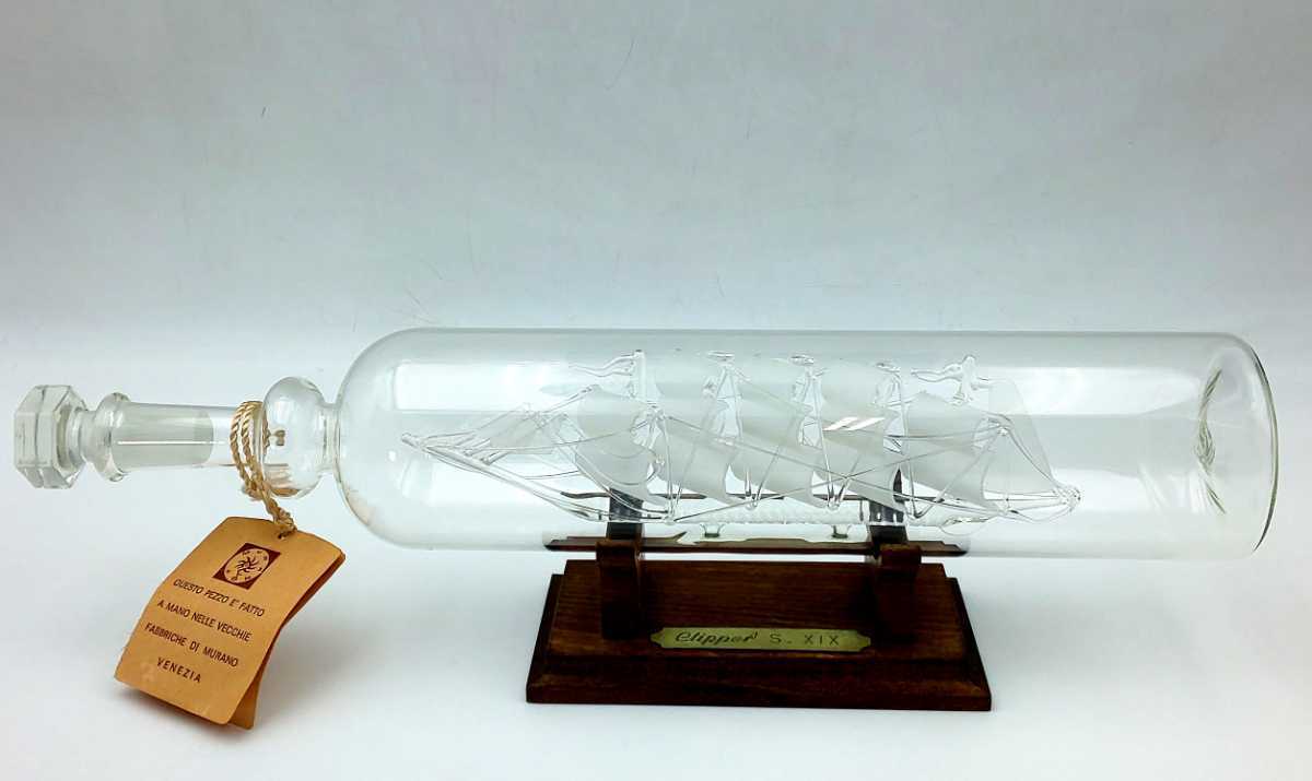 ☆ベネチア ムラーノ ガラス ボトルシップ elippe S.XIX☆MURANO