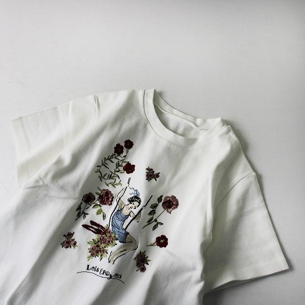 2018SS 春夏 Lois CRAYON ロイスクレヨン アンジェラ 刺繍 Tシャツ M/ホワイト 白 カットソー トップス【2400013224031】