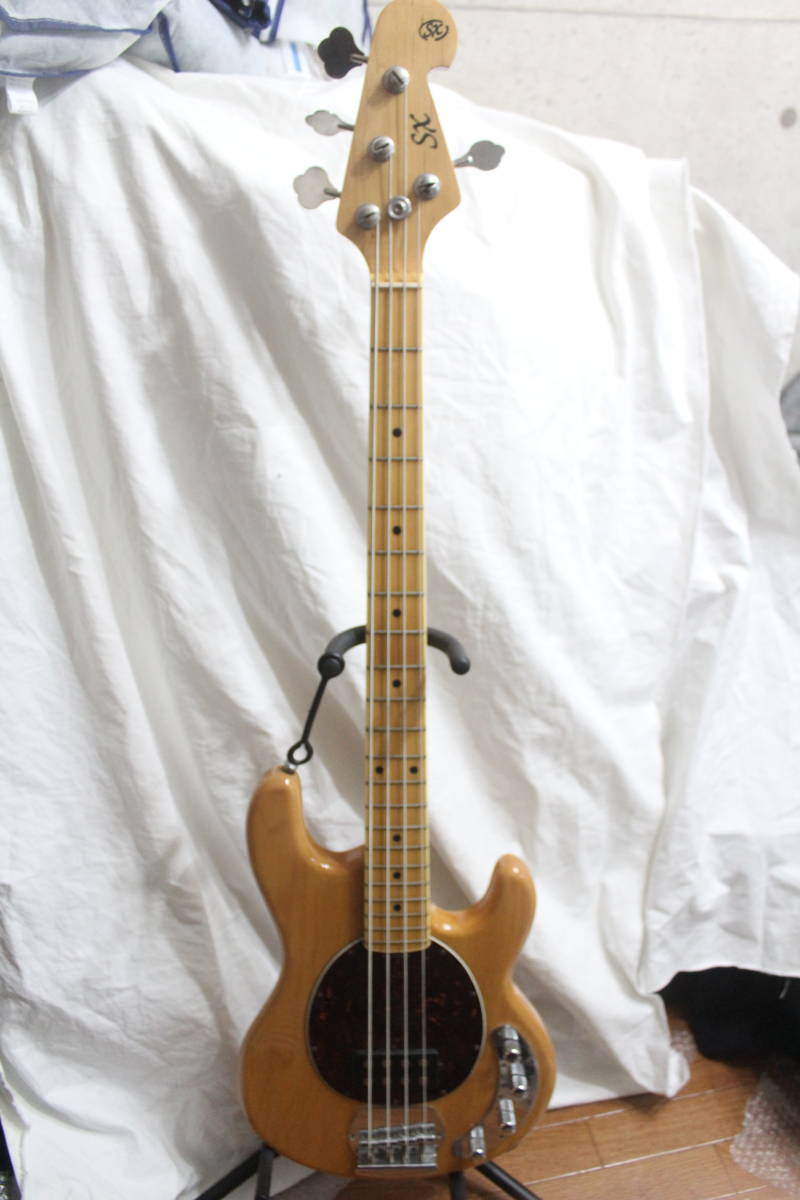 B363 中古 SX エレキベース スティングレイタイプ アクティブ回路 14 ナチュラル系 ギグバッグ付き