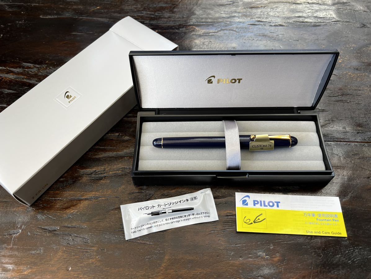 PILOT CUSTOM74 Dark-Blue 網目 万年筆 字幅FM PILOT CUSTOM74 Dark