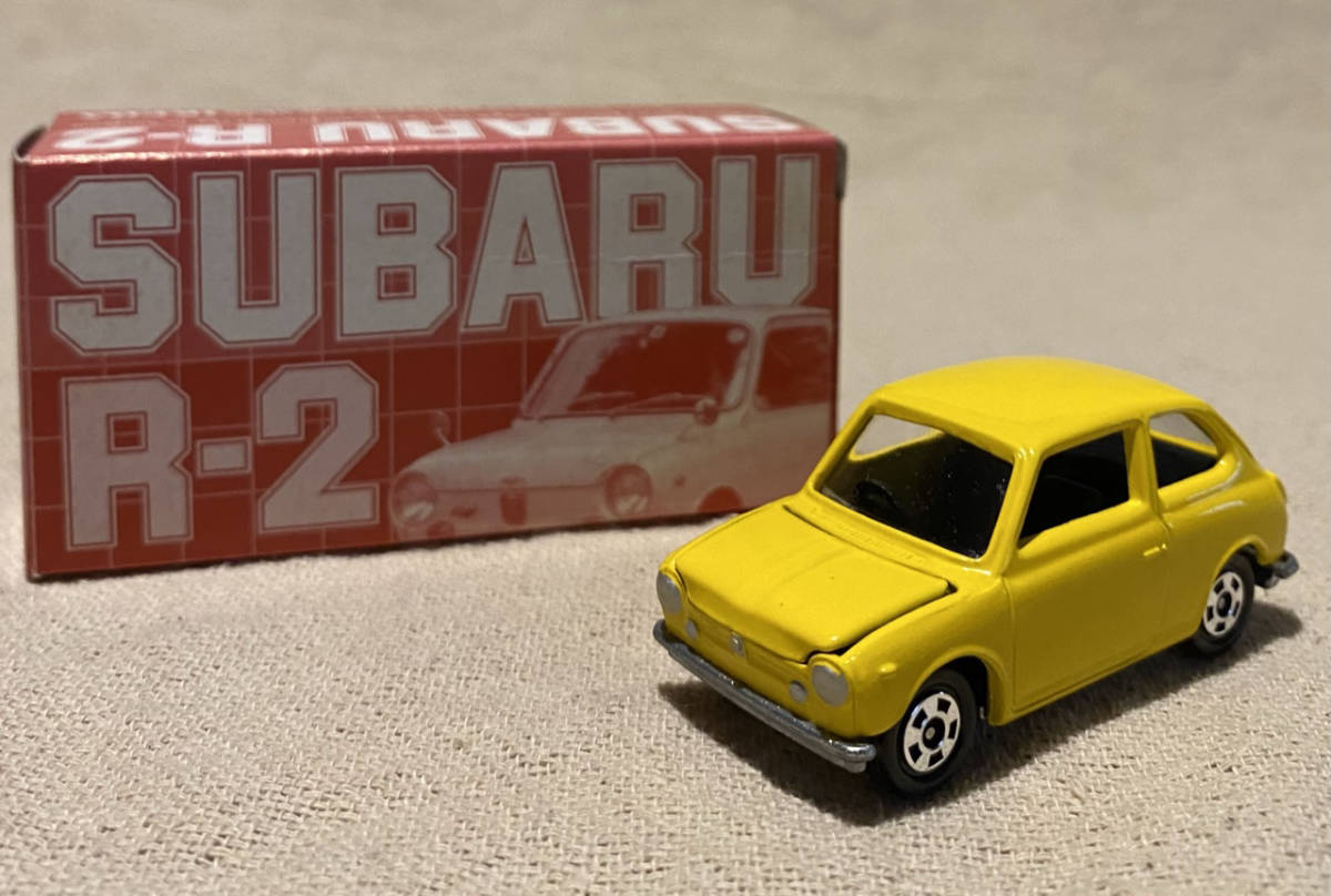 特注トミカ ミニカーショップイケダ 限定 スバル R2 イエロー 箱付き 
