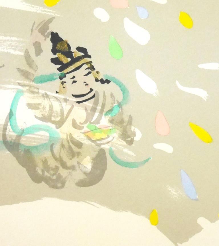 ヒロ　杉本健吉手彩色最高級版画天女　差し箱黄色袋 杉本健吉『天女』◇水彩 手彩色版画◇直筆サイン有◇実力作家！日展