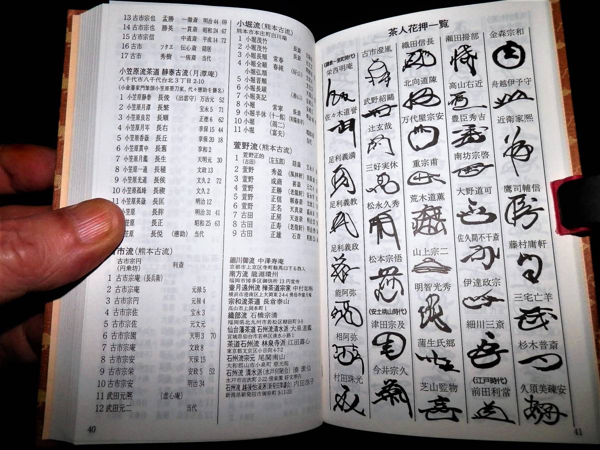 茶道手帳/茶人.花押/千家.家元.花押-表千家.裏千家.武者小路千家.他/千家十職.落款.一覧/楽脇窯.歴代.落款/大徳寺.主要住持.花押 ...