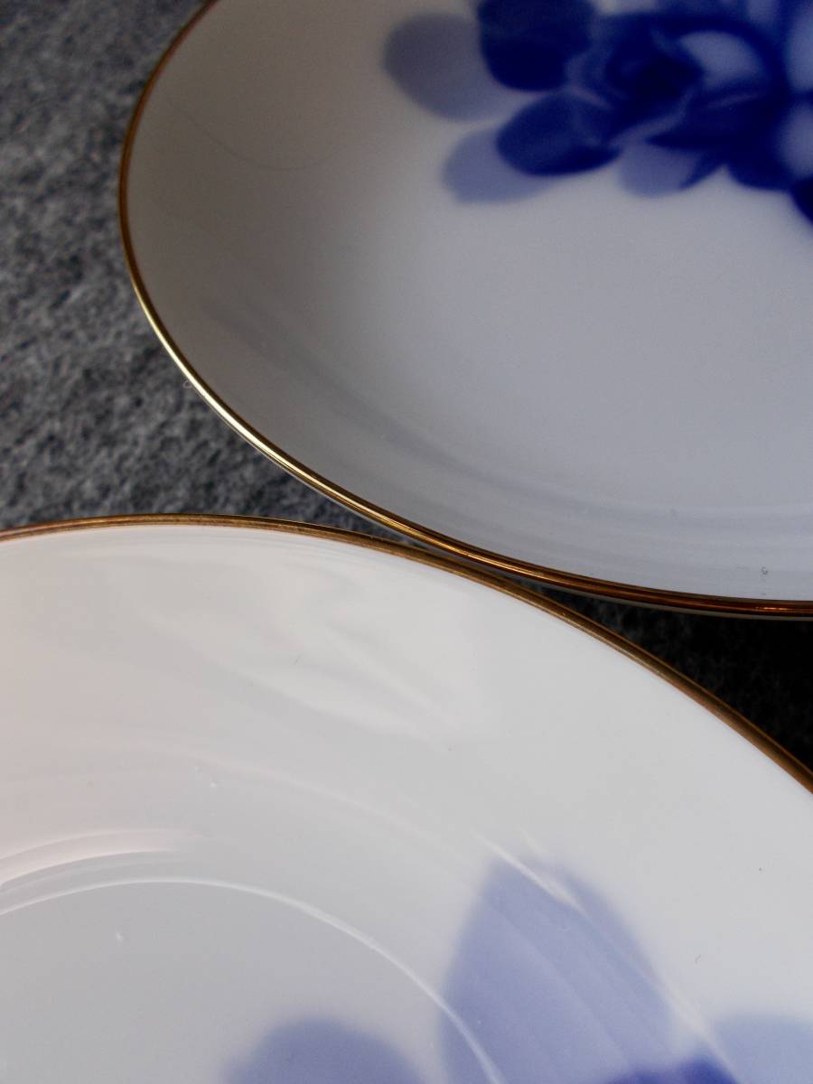 大倉陶園 「ブルーローズ」 銘々皿 5枚セット OKURA/直径15cm/専用