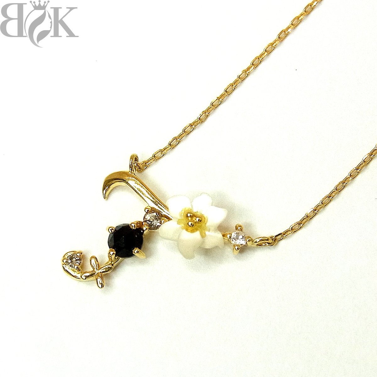 K18 イニシャル「T」ネックレス 1.2g 全長：40cm トップ幅：12mm 