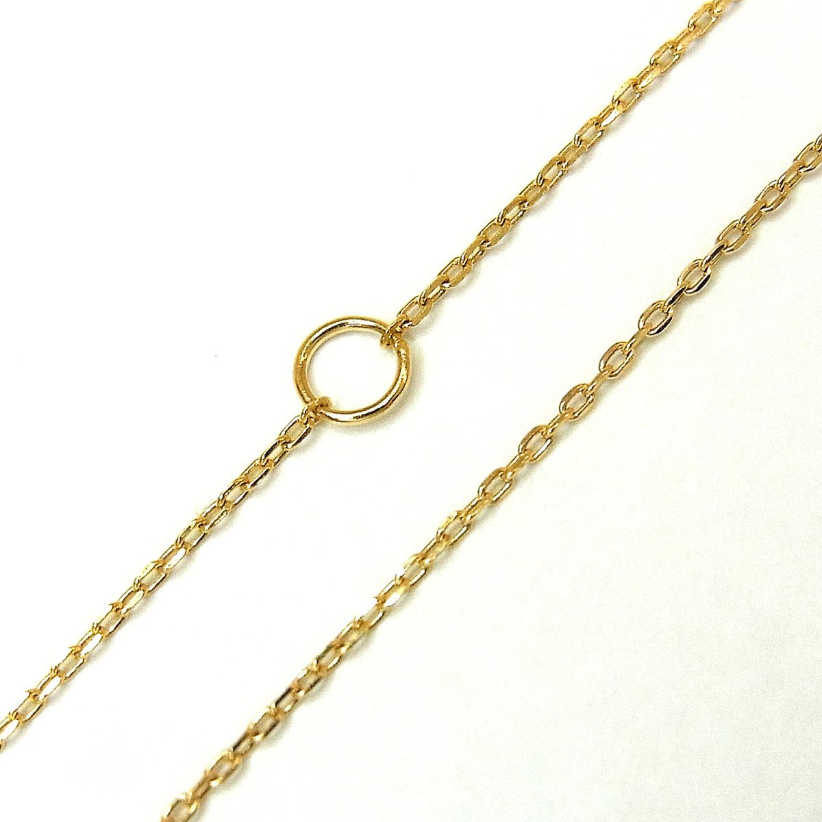K18 イニシャル「T」ネックレス 1.2g 全長：40cm トップ幅：12mm