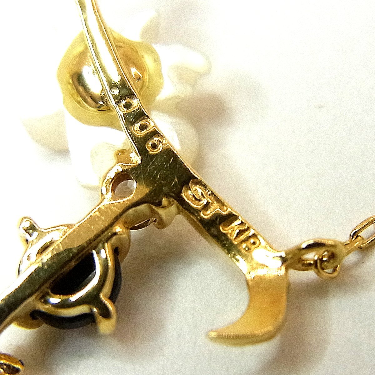 K18 イニシャル「T」ネックレス 1.2g 全長：40cm トップ幅：12mm 