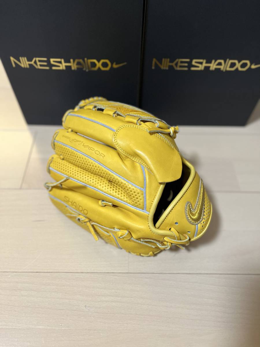 激レア NIKE ナイキ 硬式 グローブ キップ 投手用 野球 イエロー(投手
