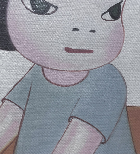 模写 掘り出し物 人物画 女の子 奈良美智？ 油絵 手書き F6号 サイン