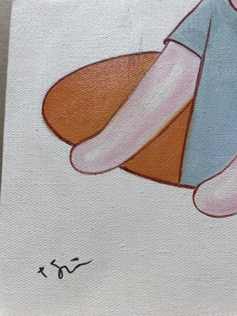 模写 掘り出し物 人物画 女の子 奈良美智？ 油絵 手書き F6号 サイン